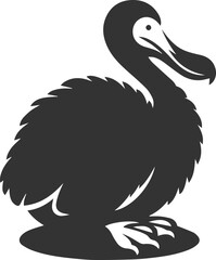 Illustration silhouette of a dodo bird vector drawing © MDAbdul