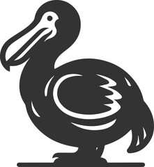 Illustration silhouette of a dodo bird vector drawing © MDAbdul