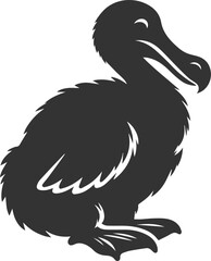 Illustration silhouette of a dodo bird vector drawing