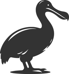 Illustration silhouette of a dodo bird vector drawing © MDAbdul