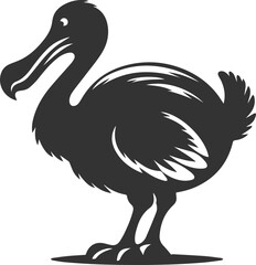 Illustration silhouette of a dodo bird vector drawing © MDAbdul