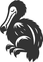 Illustration silhouette of a dodo bird vector drawing © MDAbdul