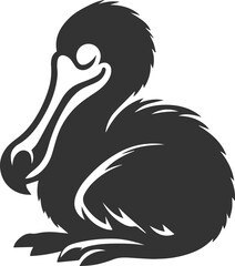 Illustration silhouette of a dodo bird vector drawing