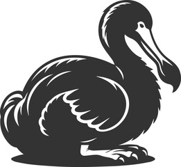 Illustration silhouette of a dodo bird vector drawing © MDAbdul