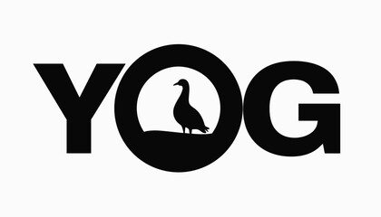 Obraz premium Logo design featuring a duck silhouette within a circular shape 