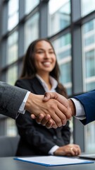 business woman shaking hands