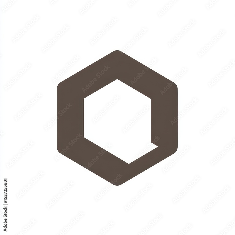 Poster a hexagon shape with an inner hollowed-out space.