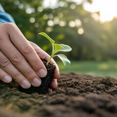 young plant in hand