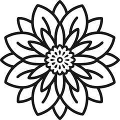 Aster Outline Icon: Floral Element

