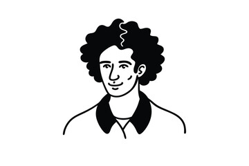 gentleman-with-an-incredibly-large--curly-hairstyl.eps