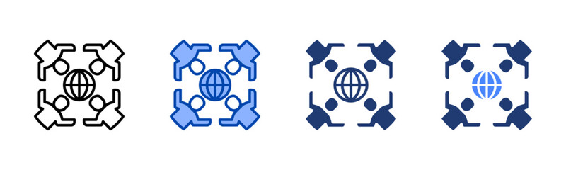 Diversity icon sheet multiple style collection