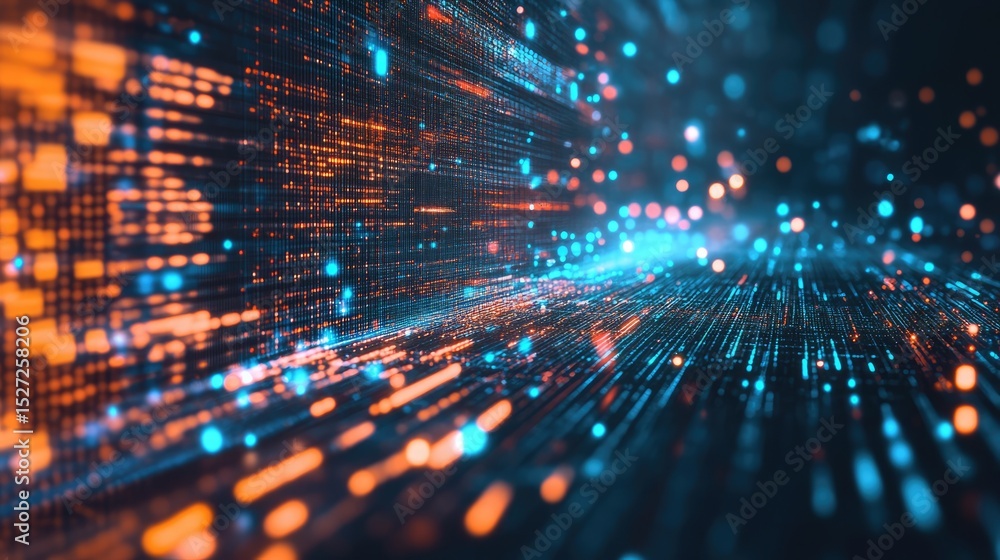 Poster Modern abstract background blending business tech and science themes with sleek pixels for a stylish digital presentation