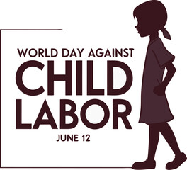 Minimalist Illustration for World Day Against Child Labour – Clean Flat Design Concept