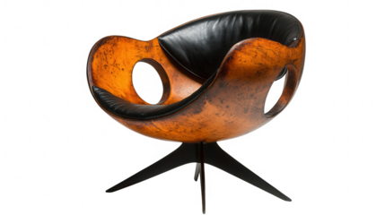 Elegant modern design chair with innovative concept against a PNG transparent background