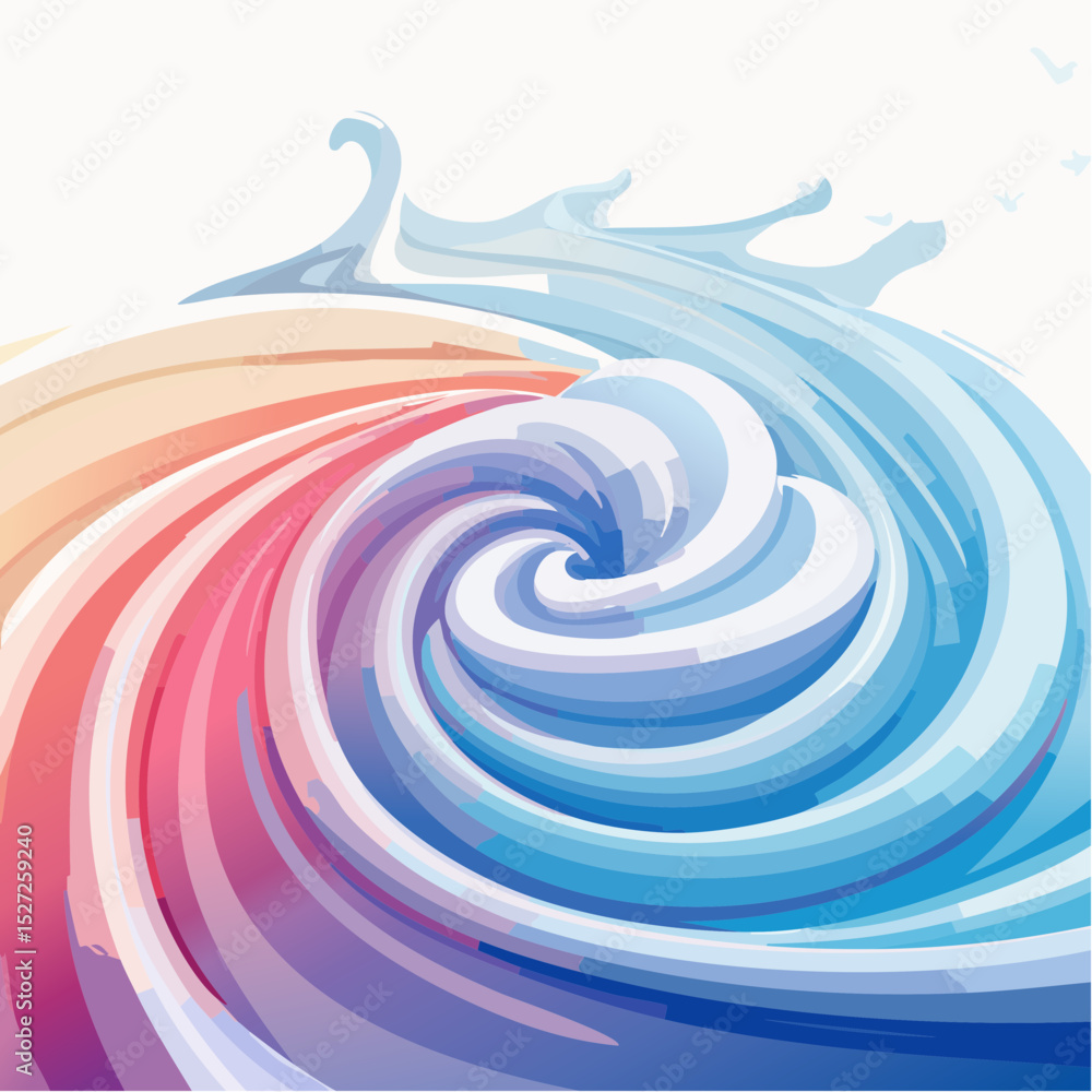 Poster abstract swirling gradient colorful vortex of hues transitioning seamlessly, evoking sensations of m