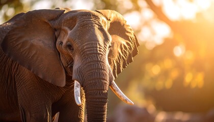 African Elephant in Golden Sunlight
