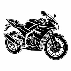 Fototapeta premium Black and white sportbike motorcycle illustration