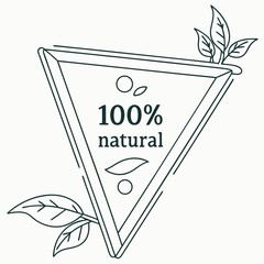 100% Natural Product Label Eco-Friendly Design Element
