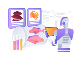 Lab-Grown Seafood for Sustainability abstract concept vector illustration.