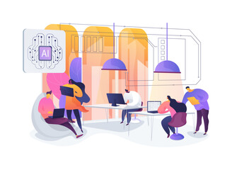 Smart Office Lighting for Productivity abstract concept vector illustration.