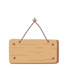 Minimalist wooden board with visible nails and rope hanger, great for signage, shop decor, or vintage and rustic-style designs.


