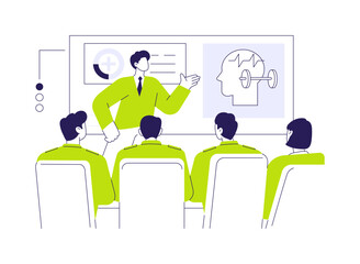 Mental resilience training abstract concept vector illustration.