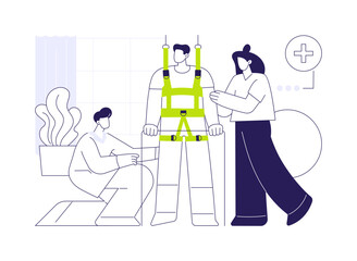 Spinal cord injury rehabilitation abstract concept vector illustration.