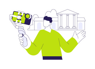 Gimbal abstract concept vector illustration.