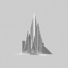 Abstract cityscape design in black and white.