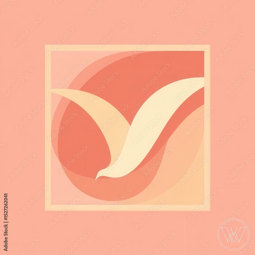 Poster abstract design of a bird in flight.