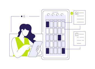 Scheduling systems abstract concept vector illustration.