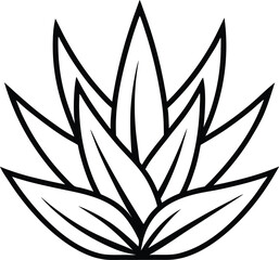 Aloe Outline Icon: Succulent Plant


