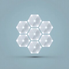 Abstract geometric design of translucent hexagons.