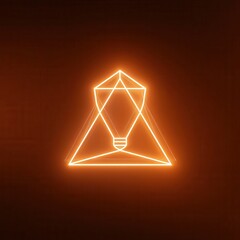 Neon light design of a geometric lamp.