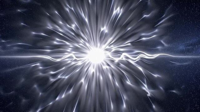 Abstract Light Burst in Space with Dynamic Waves Creating a Stunning Cosmic Background Effect