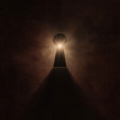 Keyhole revealing a beam of light.