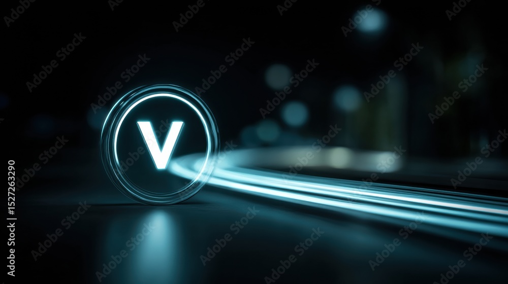 Poster Anonymous Web Browsing Icon With VPN Trail on Dark Background in a Secure Digital Environment