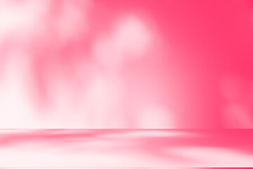 Wall interior background, studio and backdrops show products.with shadow from window color pink background for text insertion and presentation interior decoration	