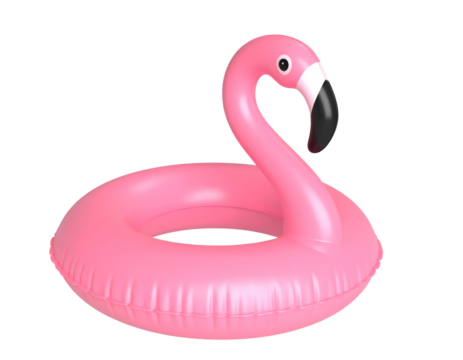 flamingo balloon summer swim isolated on transparent png clipping decorative design 