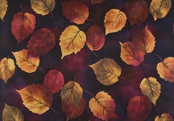 Autumn Leaves A Dark Background with Vibrant Fall Foliage