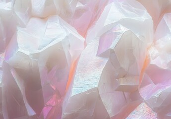Iridescent Crystal Cluster Pink and White Gemstone Texture