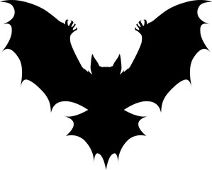 Spooky bat silhouette with outstretched wings, ideal for Halloween, horror, and nature-themed designs