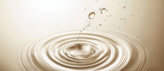 Liquid Droplet Impacting Calm Surface Creating Concentric Rings