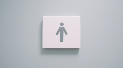 Sign indicating a male restroom in a modern building interior.