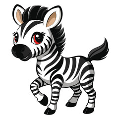 Fototapeta premium Adorable Baby Zebra Cartoon Illustration