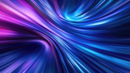 Fototapeta premium Radiant blue and purple waveforms flowing smoothly on a deep textured abstract background with dynamic futuristic motion and digital energy