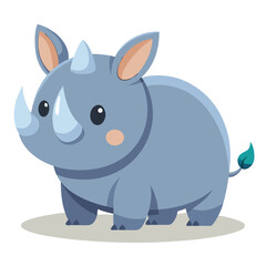 Adorable Baby Rhino Illustration