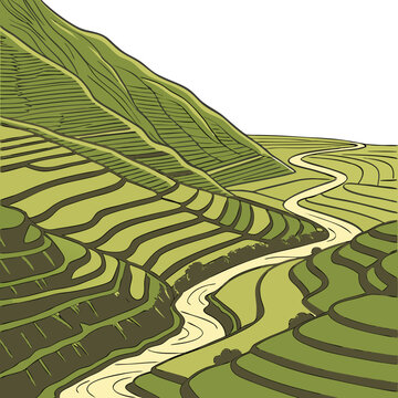Aerial View of Peru&rsquo;s Sacred Valley with Lush Green Terraces and Winding Rivers. Perfect for: Inti Raymi, Sacred Valley (Cusco, Peru)