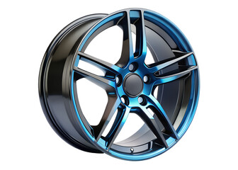 Obraz premium stylish black and blue car wheel clipart png image on transparent background