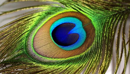 Vibrant Peacock Feather Close Up